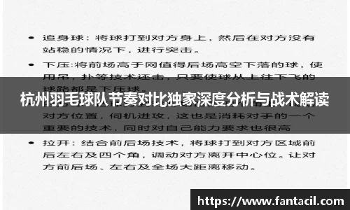 杭州羽毛球队节奏对比独家深度分析与战术解读